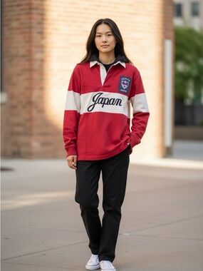 Ralph Lauren Rugby Quilted Jacket - Navy, cream & Red Japan